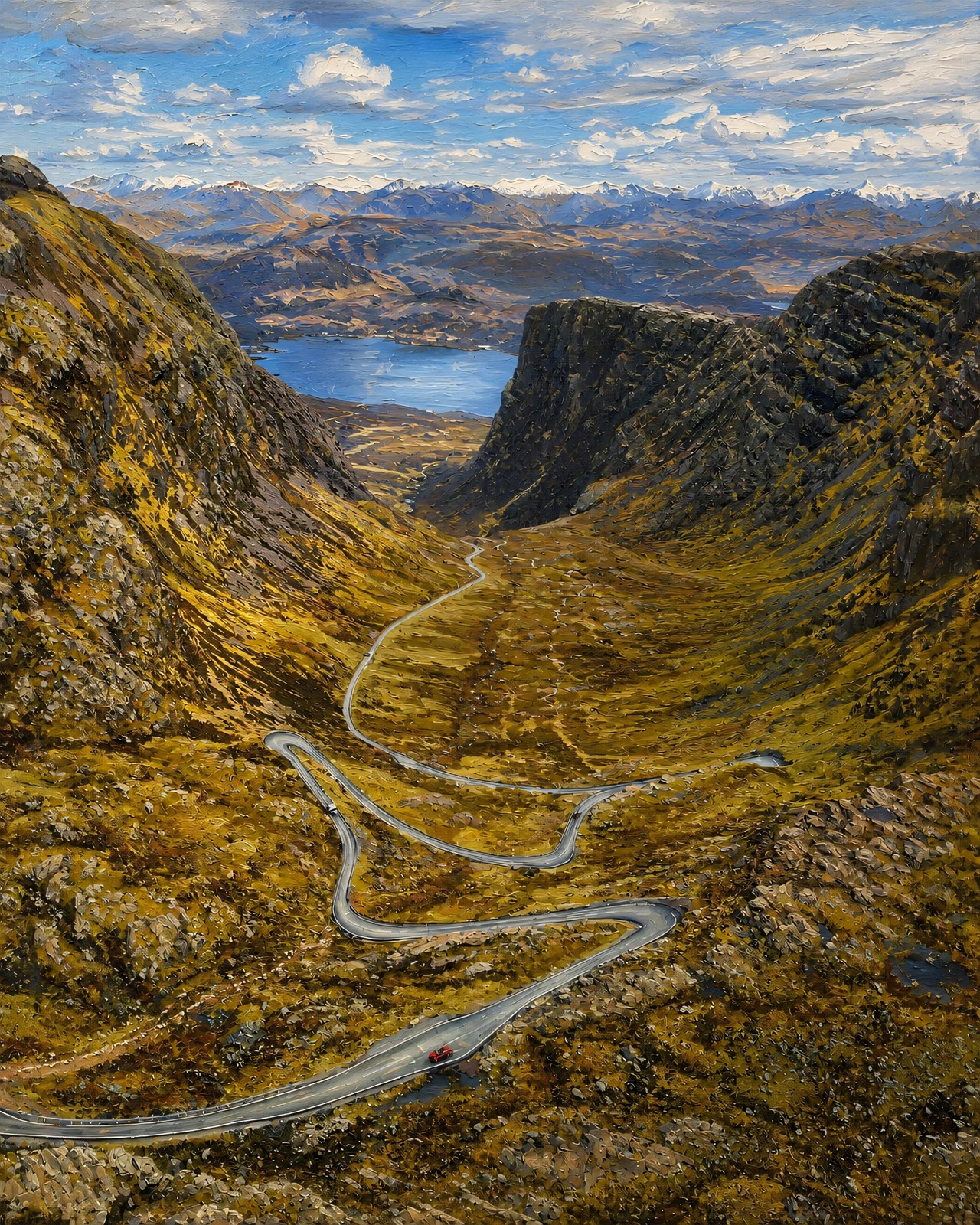 Isle of Skye Quiraing oil-style Scottish landscape print
